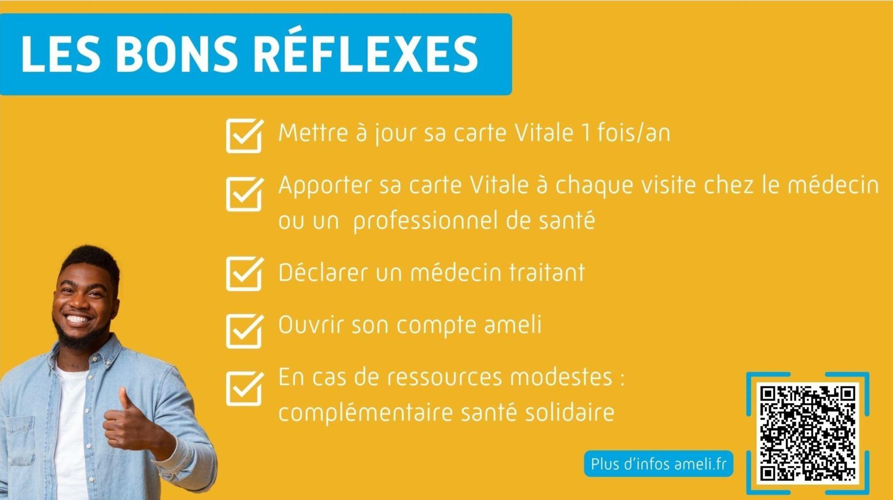 Retrouvez les bons réflexes sur ameli.fr